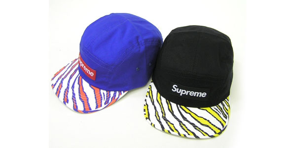 Supreme 5-Panel Striped Brim Caps