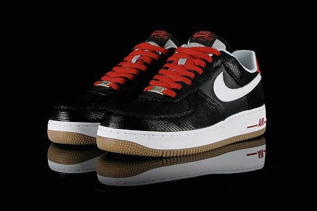 nike air force 1 black white and red