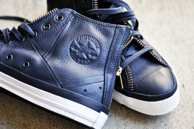 navy blue leather converse get 9709d a6bb8
