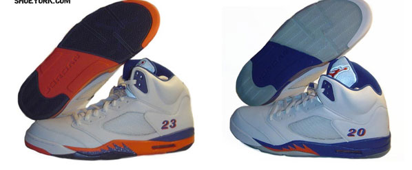 Nike Jordan V's in New York Knicks Colorway