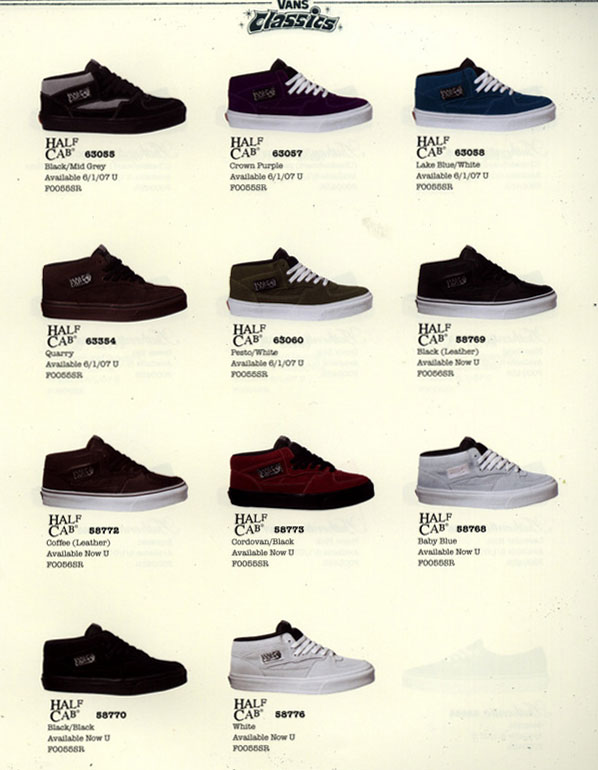 vans shoes catalog