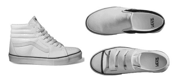 Vans White Cracked Leather Series