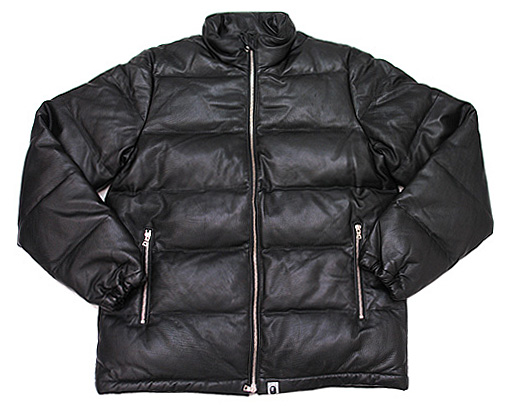 Bape Leather Down Jacket | HYPEBEAST