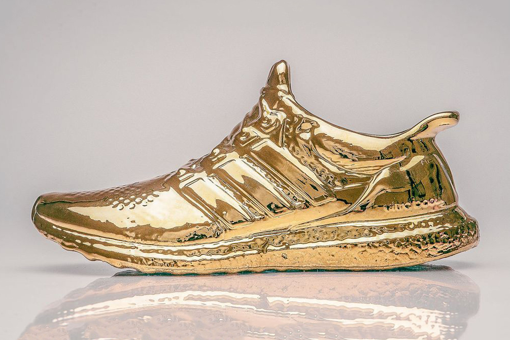 Artist Lee Chun Gold Ceramic adidas Ultra Boost Sneaker Sculptures ...