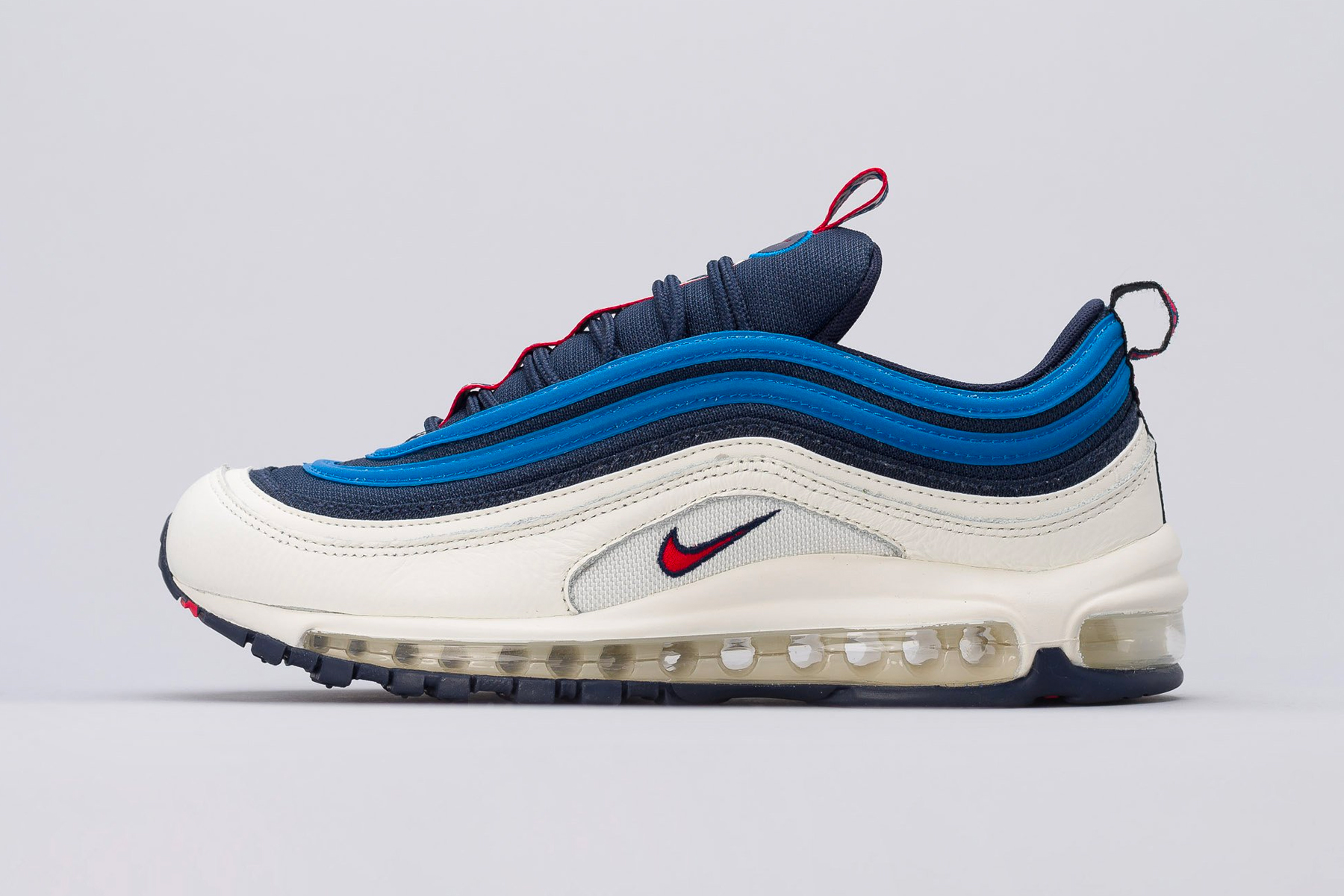 Nike Air Max 97 Pull Tab blue white red release info sneakers footwear
