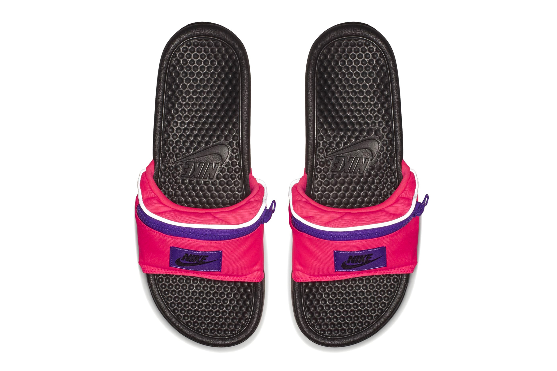 nike sandals with zipper pouch