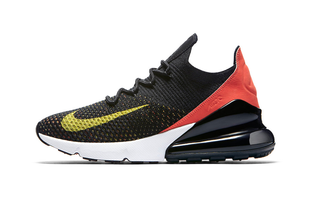 Nike Air Max 270 Flyknit Multicolor Release Red Black Yellow