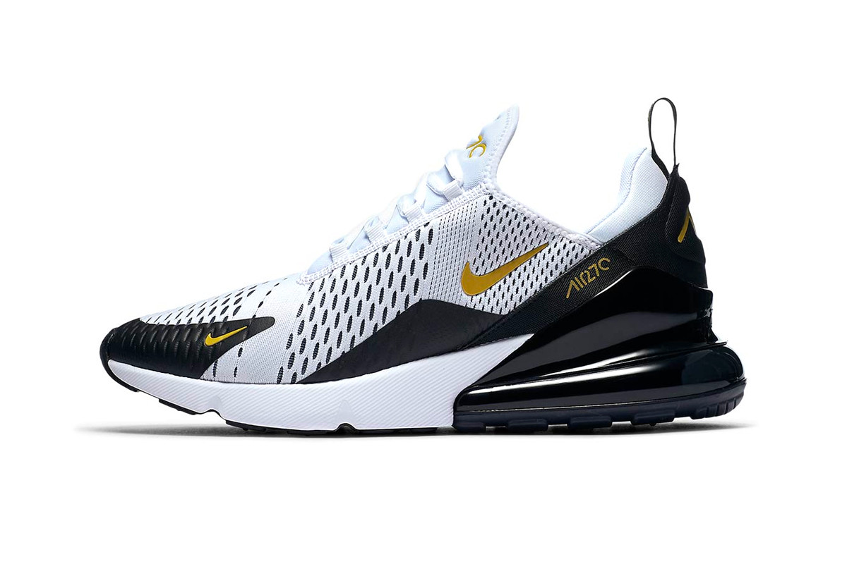 gold white and black air max