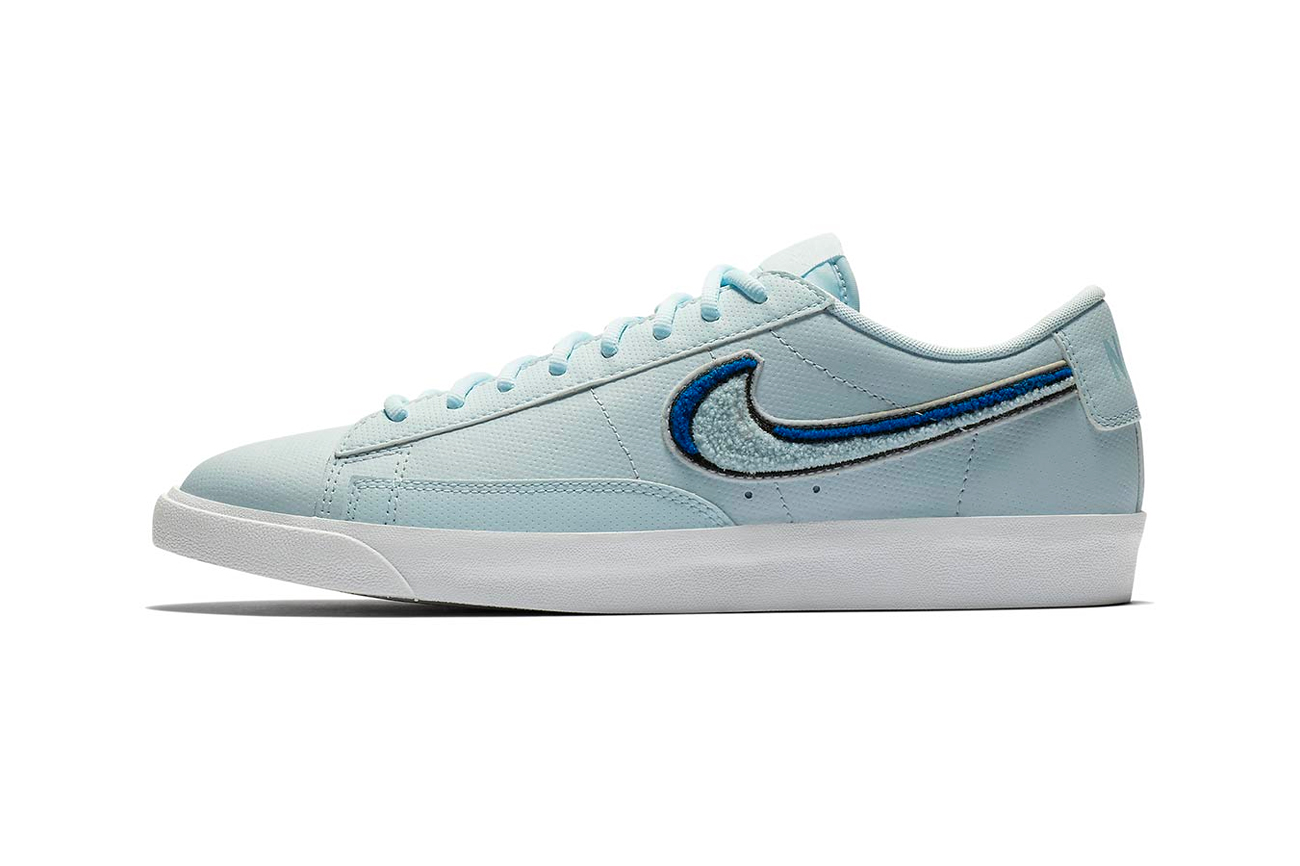Nike Blazer Low Ice Blue royal blue 3D Chenille Swoosh release info sneakers footwear