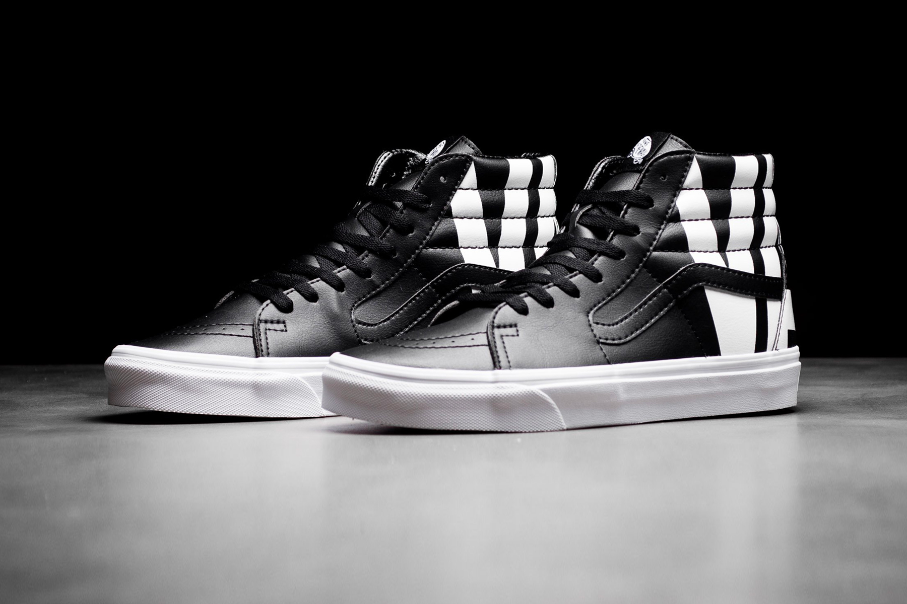 Vans Sk8-Hi With Oversized Logo black white tumbled leather release info sneakers footwear