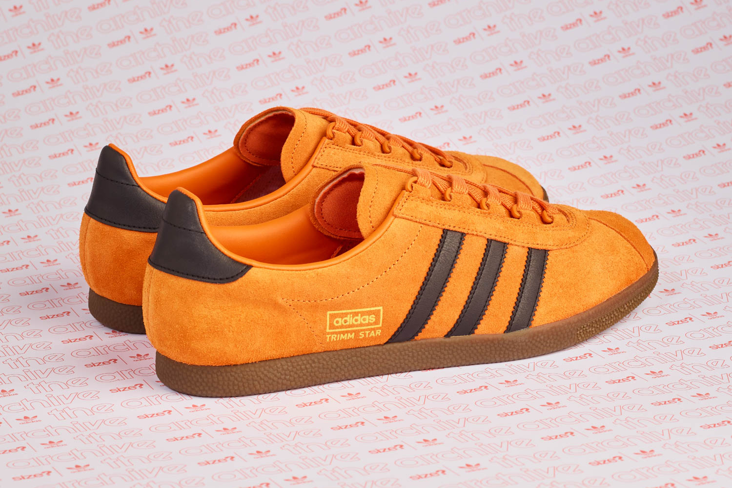 adidas Originals Archive Trimm Star Pumpkin Sneaker Details Size? Official Collaboration Release Cop Purchase Buy Kicks Shoes Trainers Orange Vintage