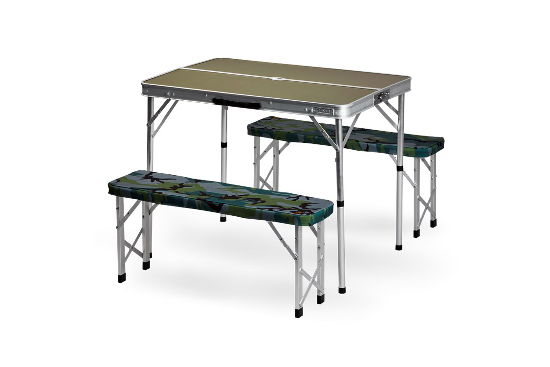 Carhartt WIP foldable picnic table set chair 185 pound camouflage green army military bench seat aluminum