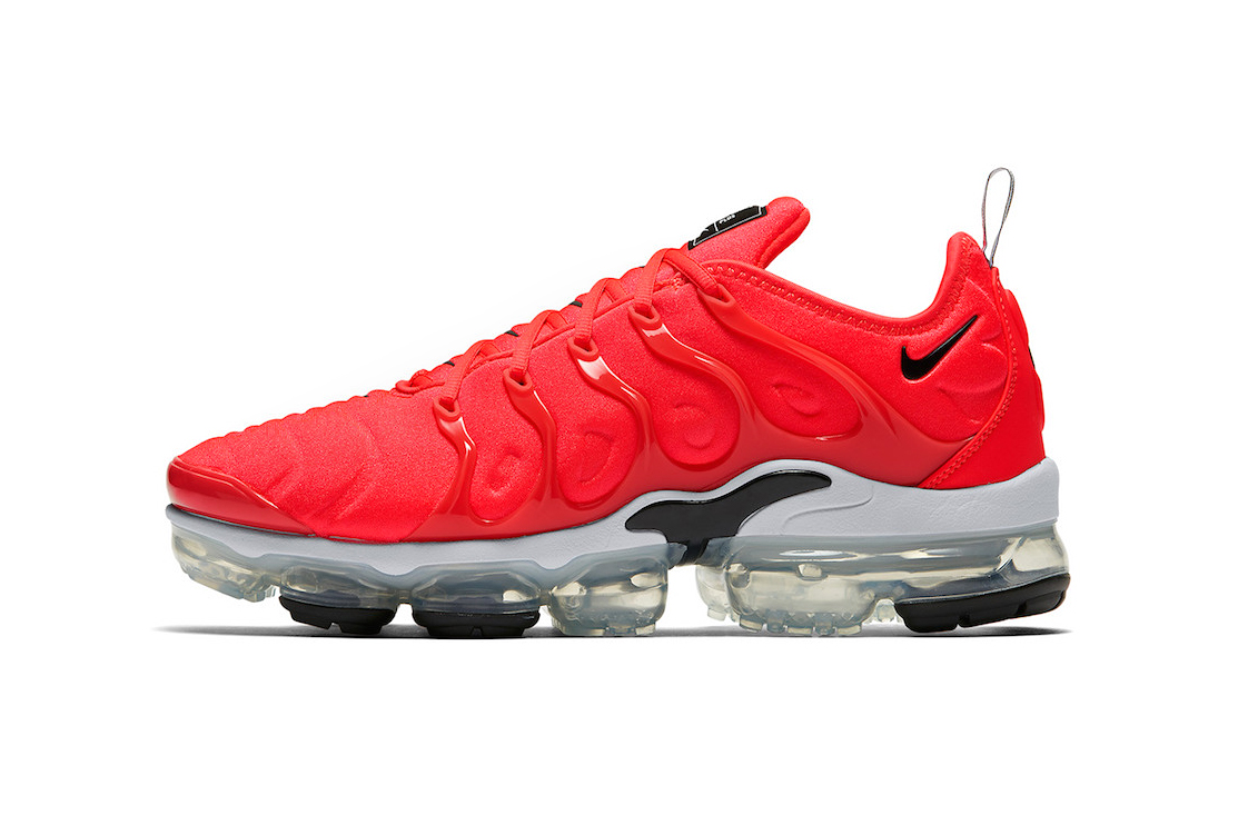vapormax plus red and grey