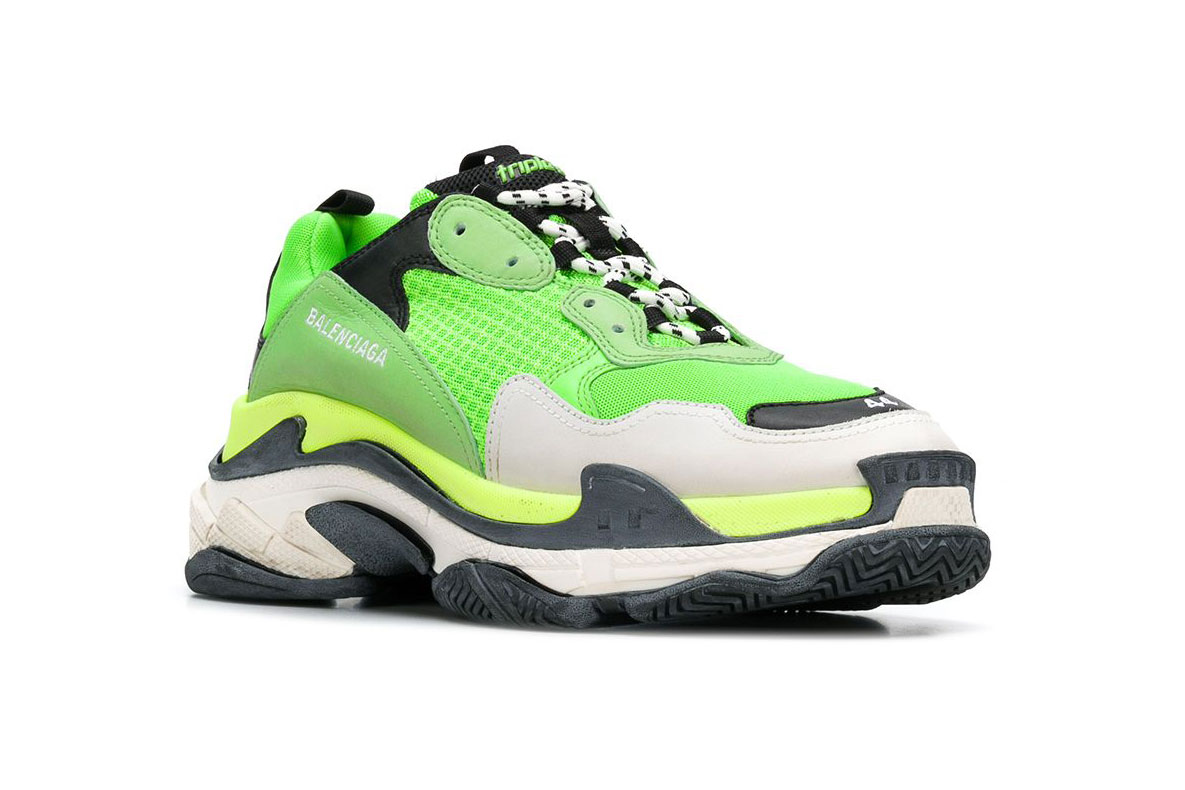 balenciaga triple s sneakers green