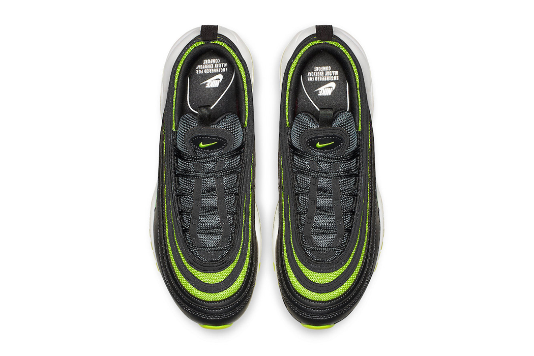 grey and lime green air max 97