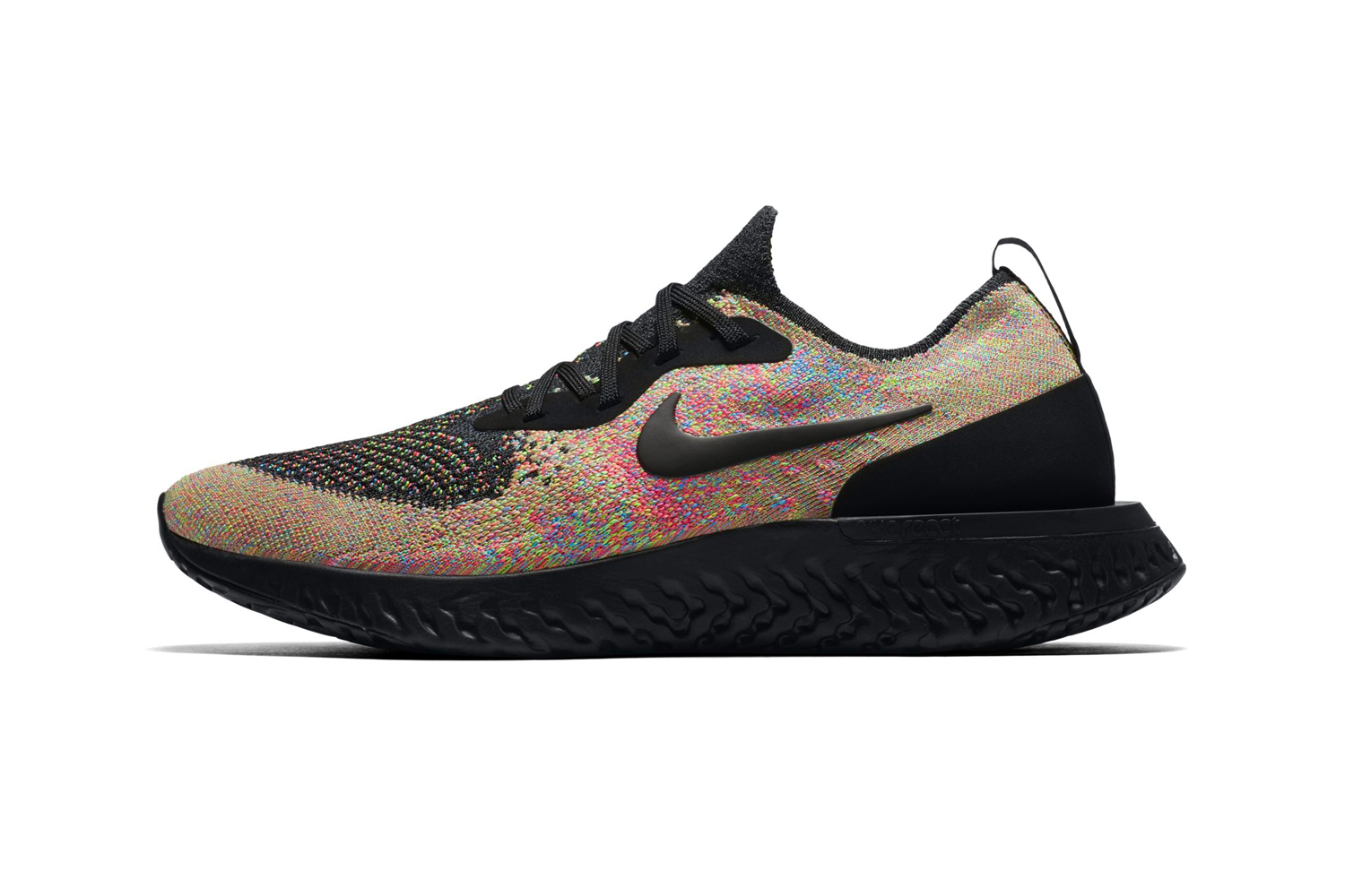 nike epic react flyknit black and blue