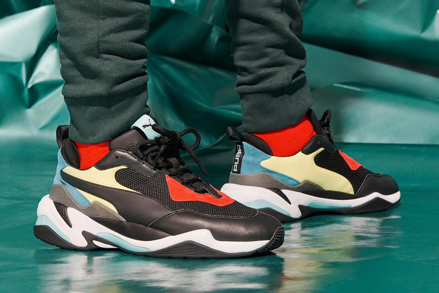 PUMA Thunder Spectra Black Friday Restock Third Release Original Colorway Black Yellow Red Blue dad sneaker chunky trainer footwear big sole