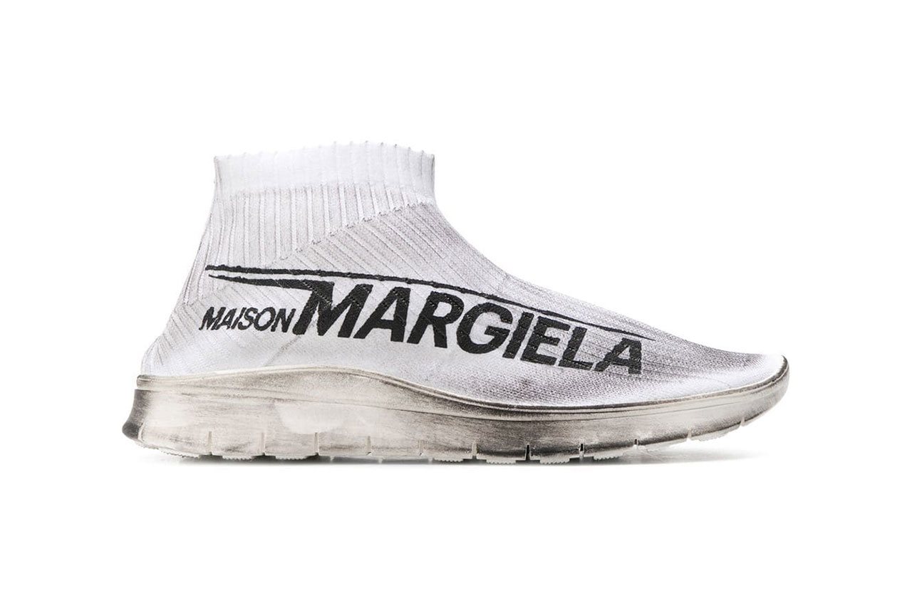 Maison Margiela Dirty Logo Print Sock 