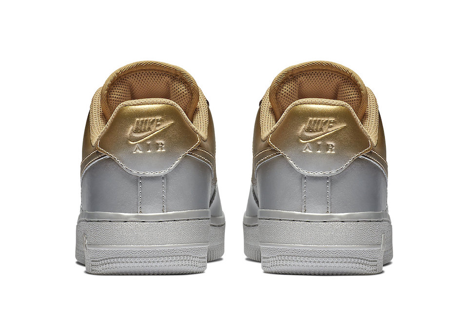 nike air force 1 low silver and gold