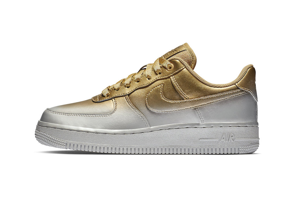 Nike Air Force 1 Low Silver and Gold 