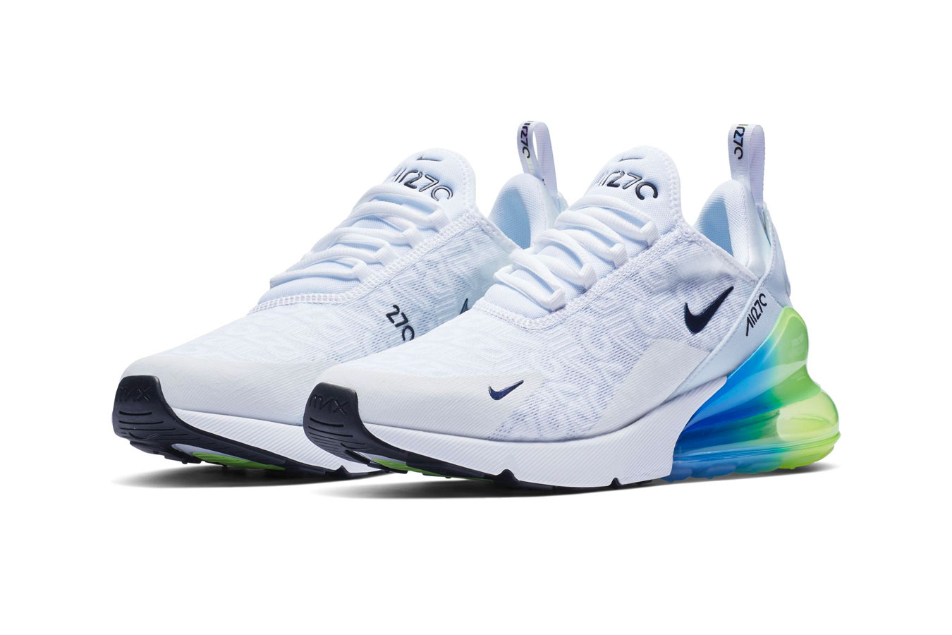 nike air max 270 white yellow and blue
