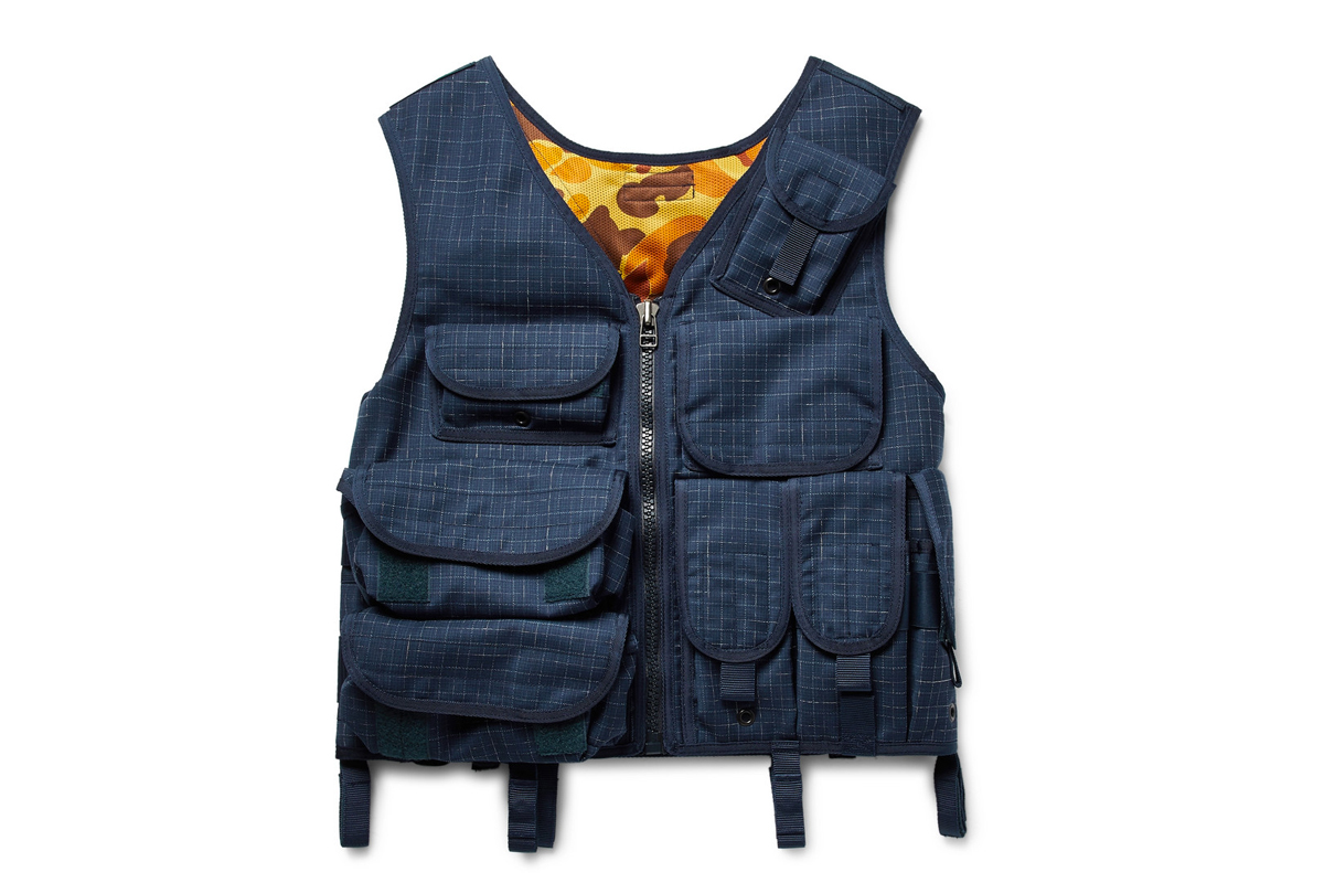 Junya Watanabe Grosgrain-Trimmed Checked Wool Vest