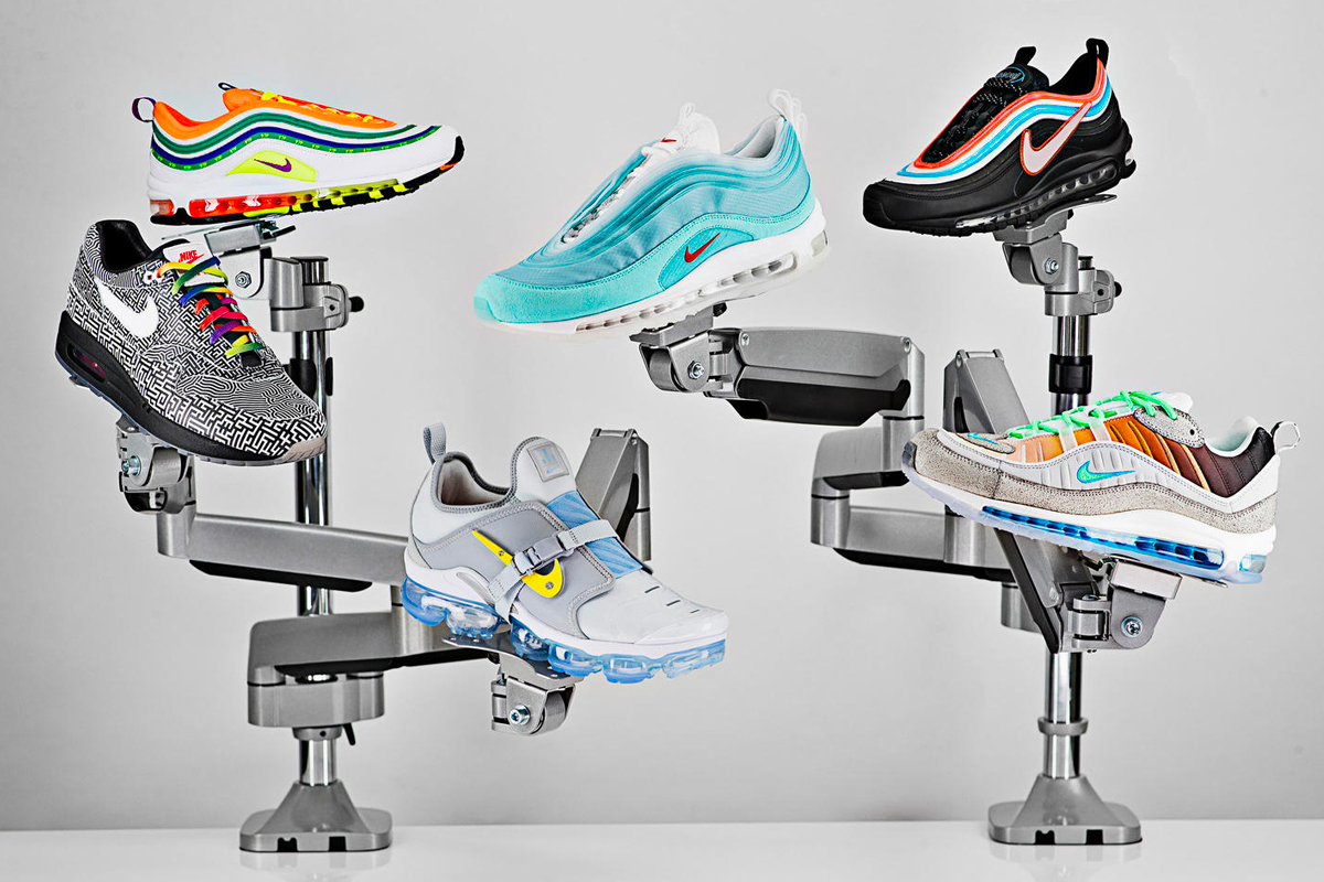 Nike Unveils Final Designs of 'On Air' Collection air max 97 98 1 vapormax plus la mezcla neon seoul london summer of love tokyo maze paris works in progress Shanghai SH Kaleidoscope images release drop date footwear sportswear
