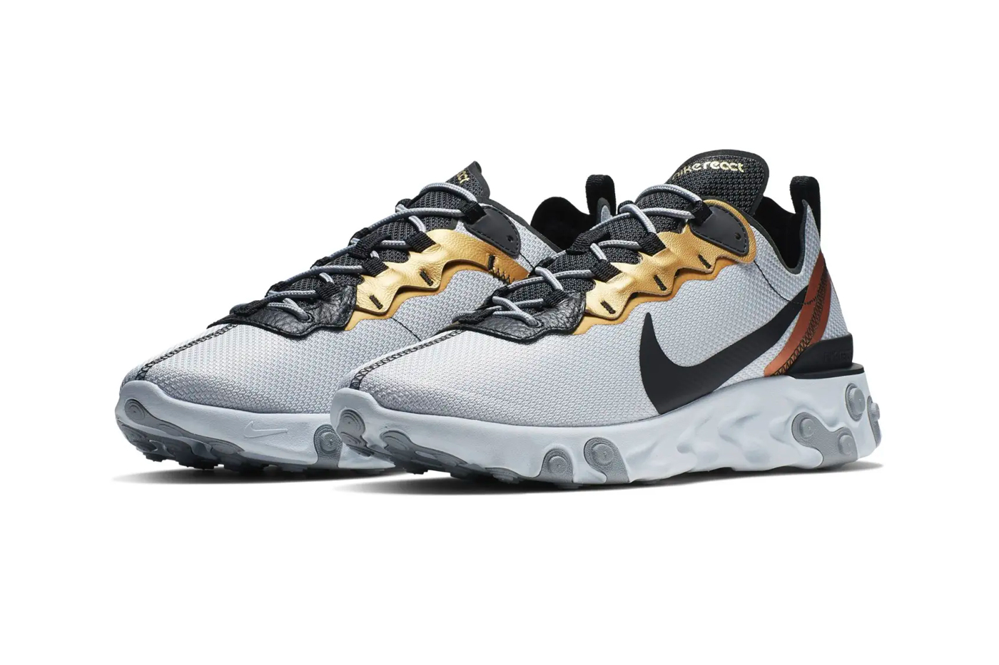 black and gold nike react