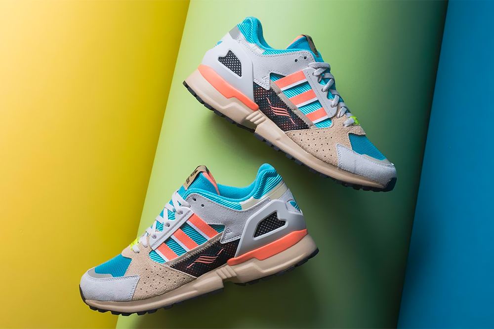 adidas ZX 10.000 C Receives a 'Supercolor' Treatment release drop info date price images footwear orange blue tan grey 