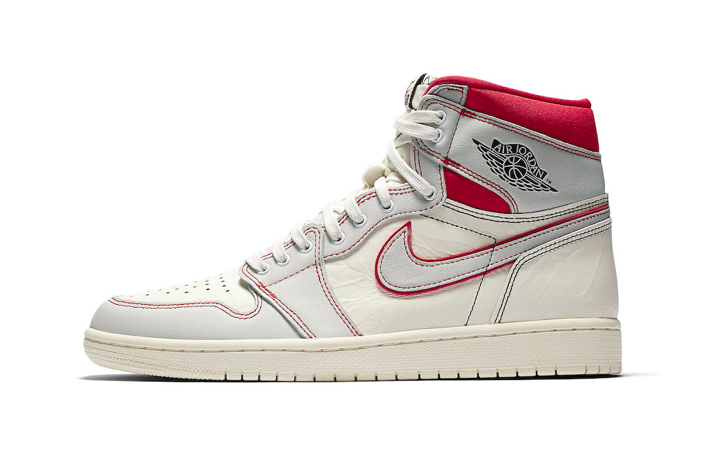 white jordan 1 with red