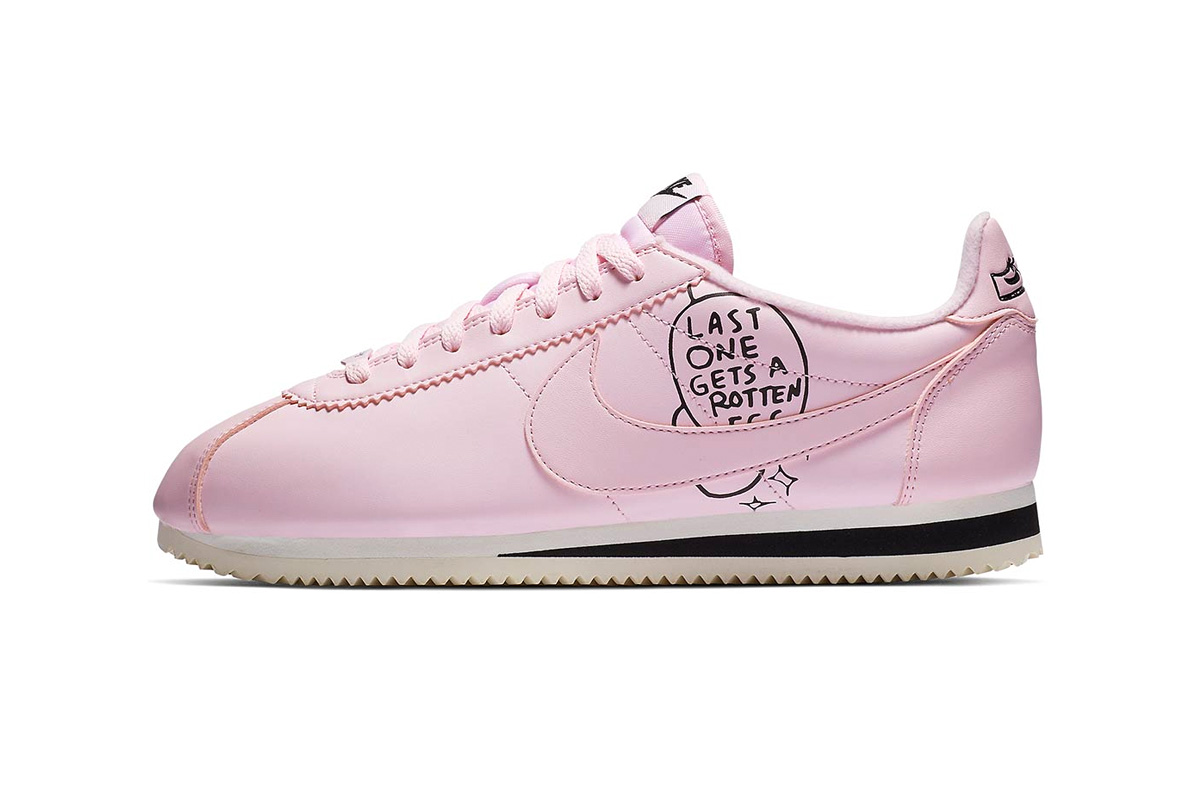Nathan Bell x Nike Cortez Collaborative Sneaker pink white Pink Foam/Black/Sail/Pink Foam BV8165-600 White/Black/Pink Foam/White BV8165-100 release info stockist price