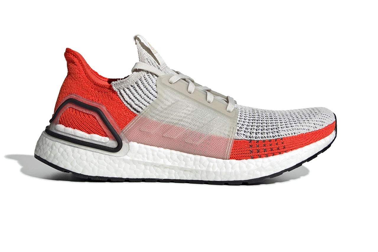adidas UltraBOOST 2019 Spring Summer SS19 Active Orange Chunky Boost Unit Extra Cushioning Technology NASA White Clear Cage Three Stripes Trefoil Branding New Shape Design Release Information Drop Date