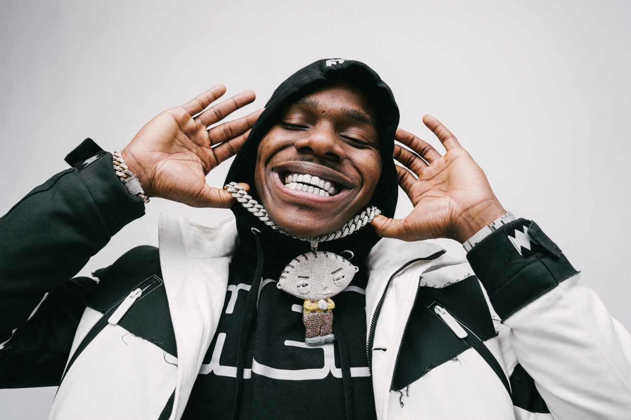 DaBaby Almost Cries After Louis Vuitton Sends Face Mask and Vest Customized  By @sheronbarber 
