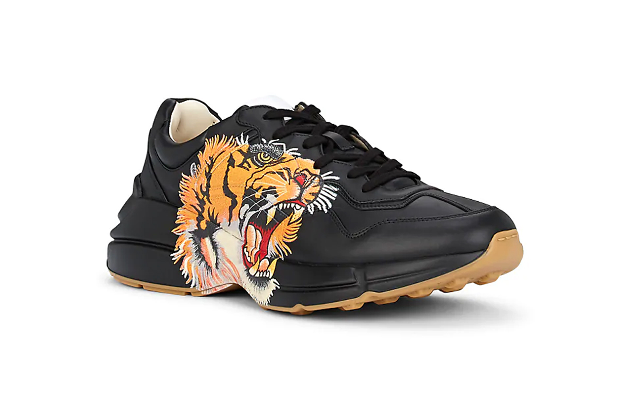 rhyton leather sneaker with tiger, OFF 