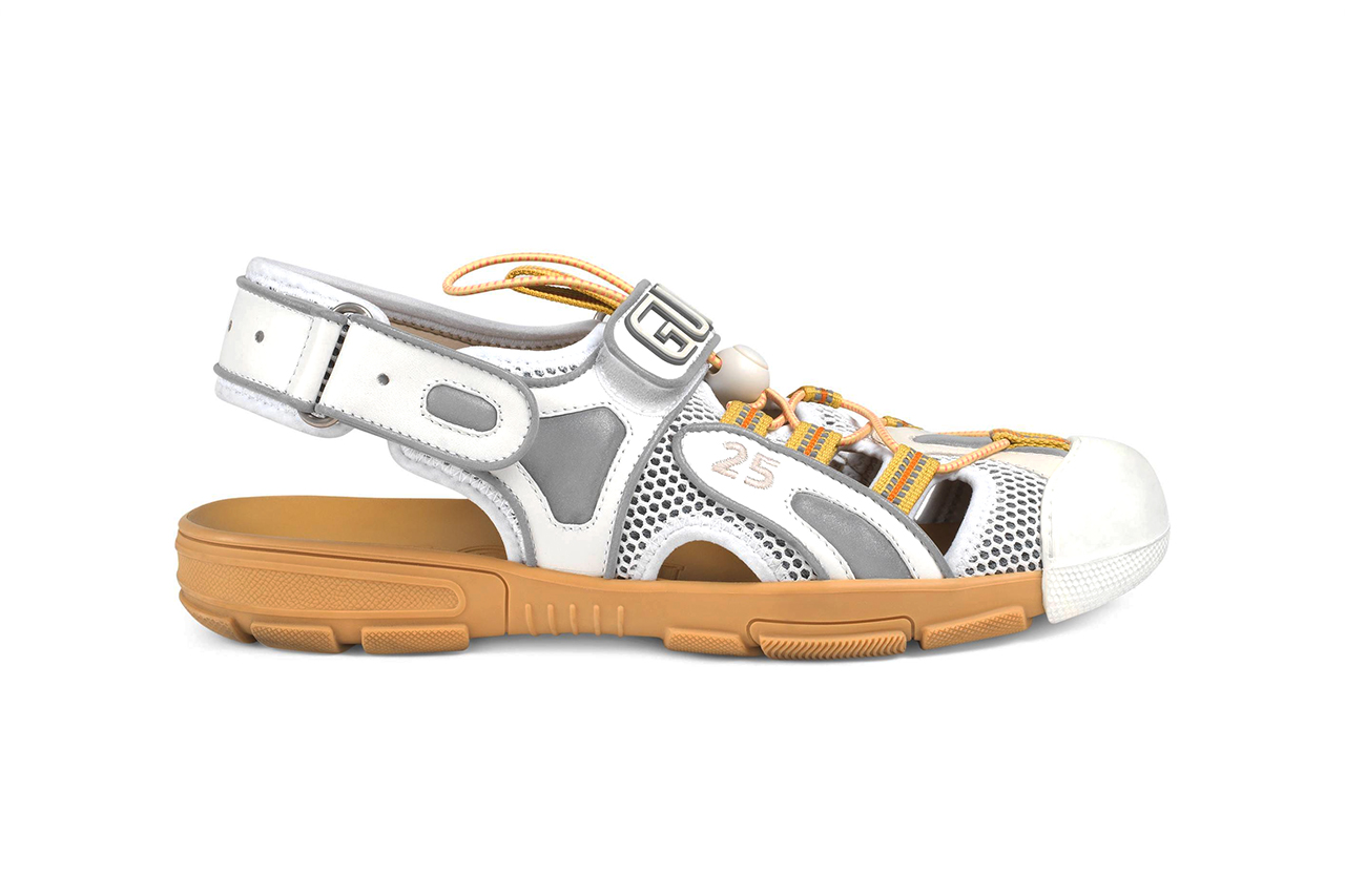 leather and mesh sandal gucci