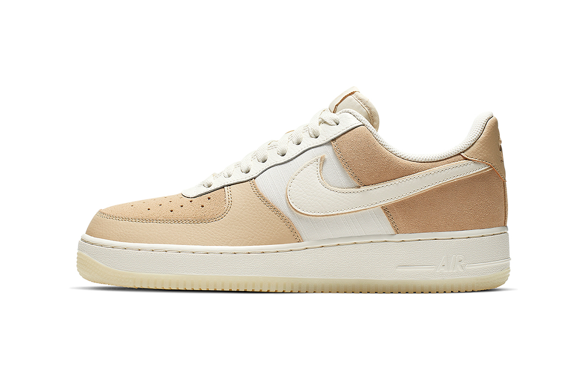 black and beige air force ones