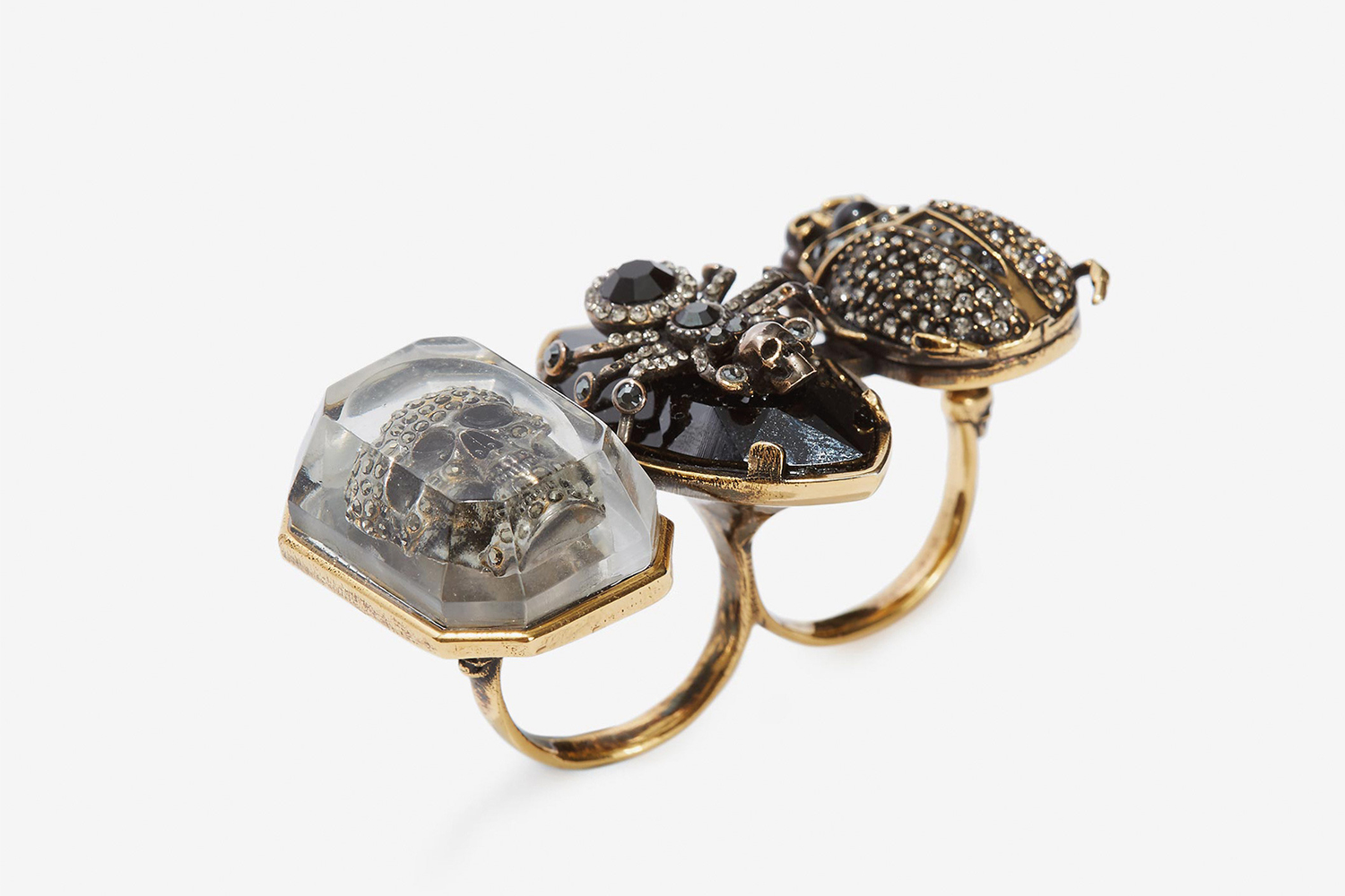 Alexander Mcqueen Jeweled Insect Double Ring Release | Hypebeast