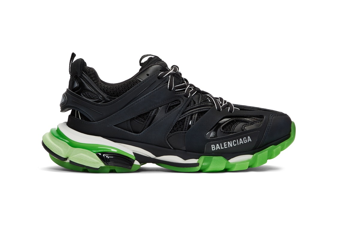 Balenciaga Track Sneaker Black Green Hiking 3M Mesh Faux Leather Rubber Technical Chunky Sole Unit Demna Gvasalia Release Information Drop Date Where to Cop Buy SSENSE