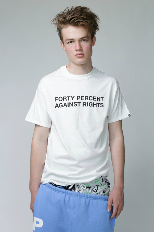 FORTY PERCENT AGAINST RIGHTS Richardson SS19 spring summer 2019 t shirt tees graphic black grey gray blue pink zippered mesh bag 3m white orange buy where to price cost store collab collaboration capsule collection pullover hoodie hooded sweatshirt