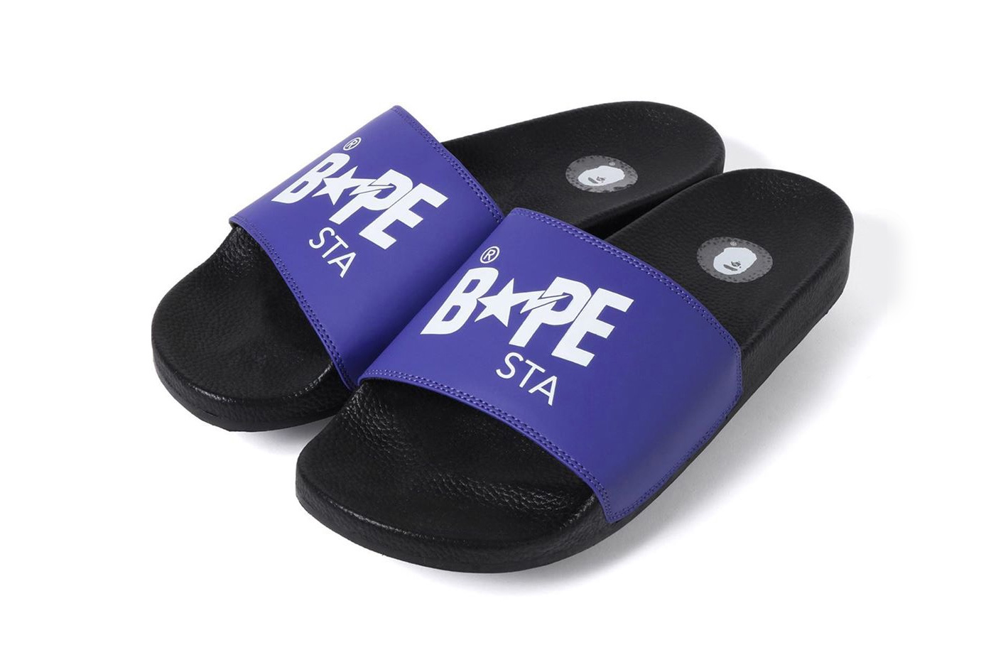 BAPE BAPESTA Slides SS19 Release spring summer 2019 college slides sandals a bathing ape blue red purple black white ape head 
