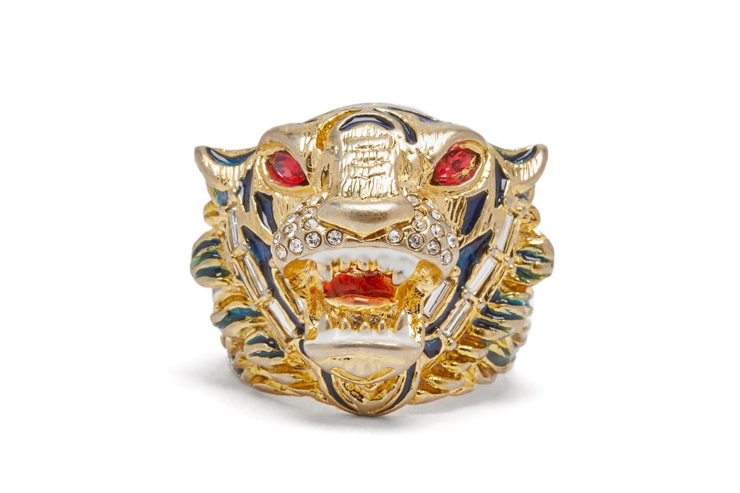 Gucci Felina Tiger Head Key Ring, Silver - Bergdorf Goodman