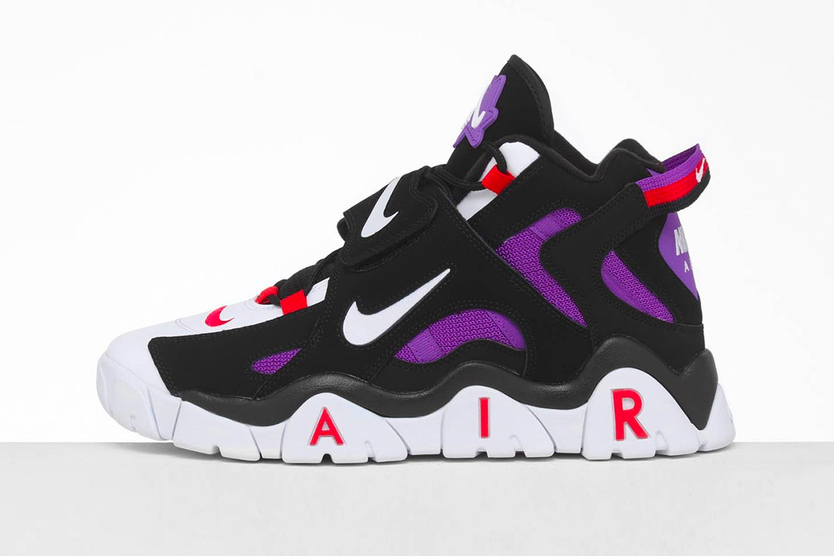 red and purple nikes