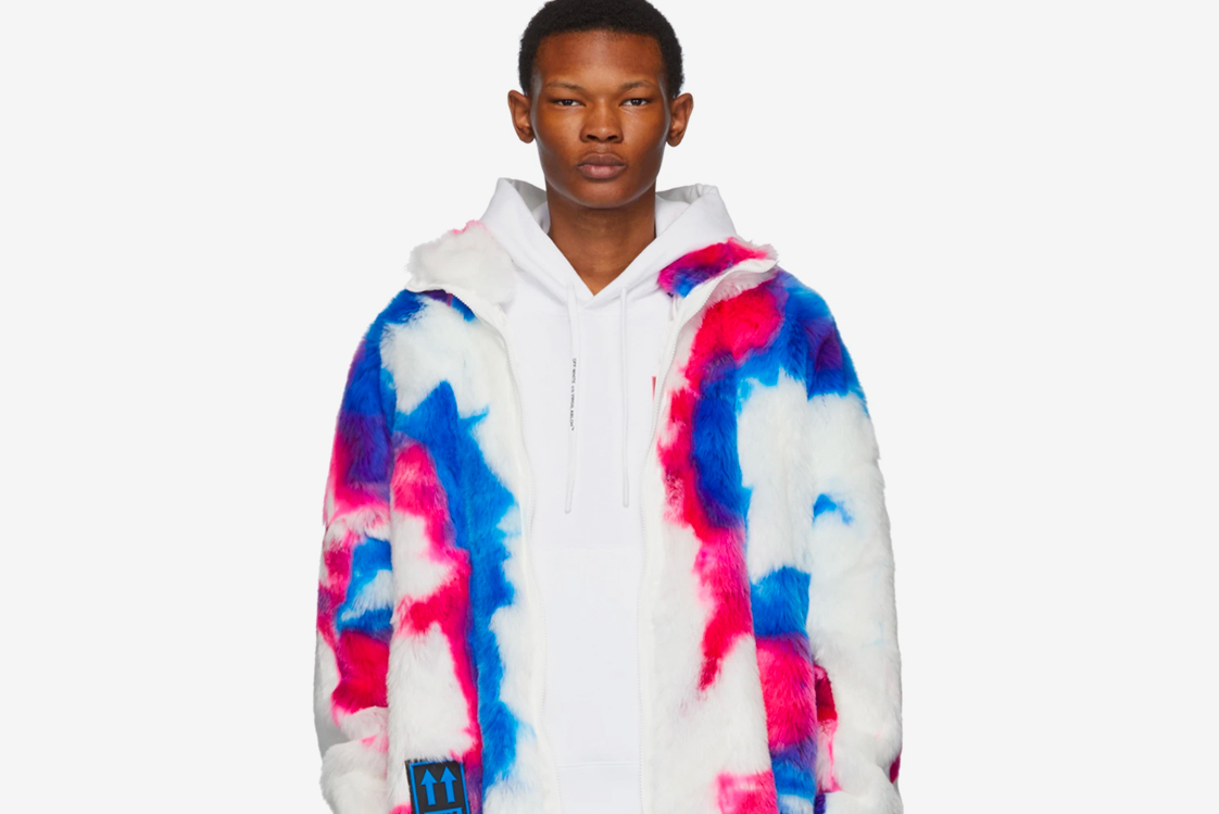 blue hoodie with white fur