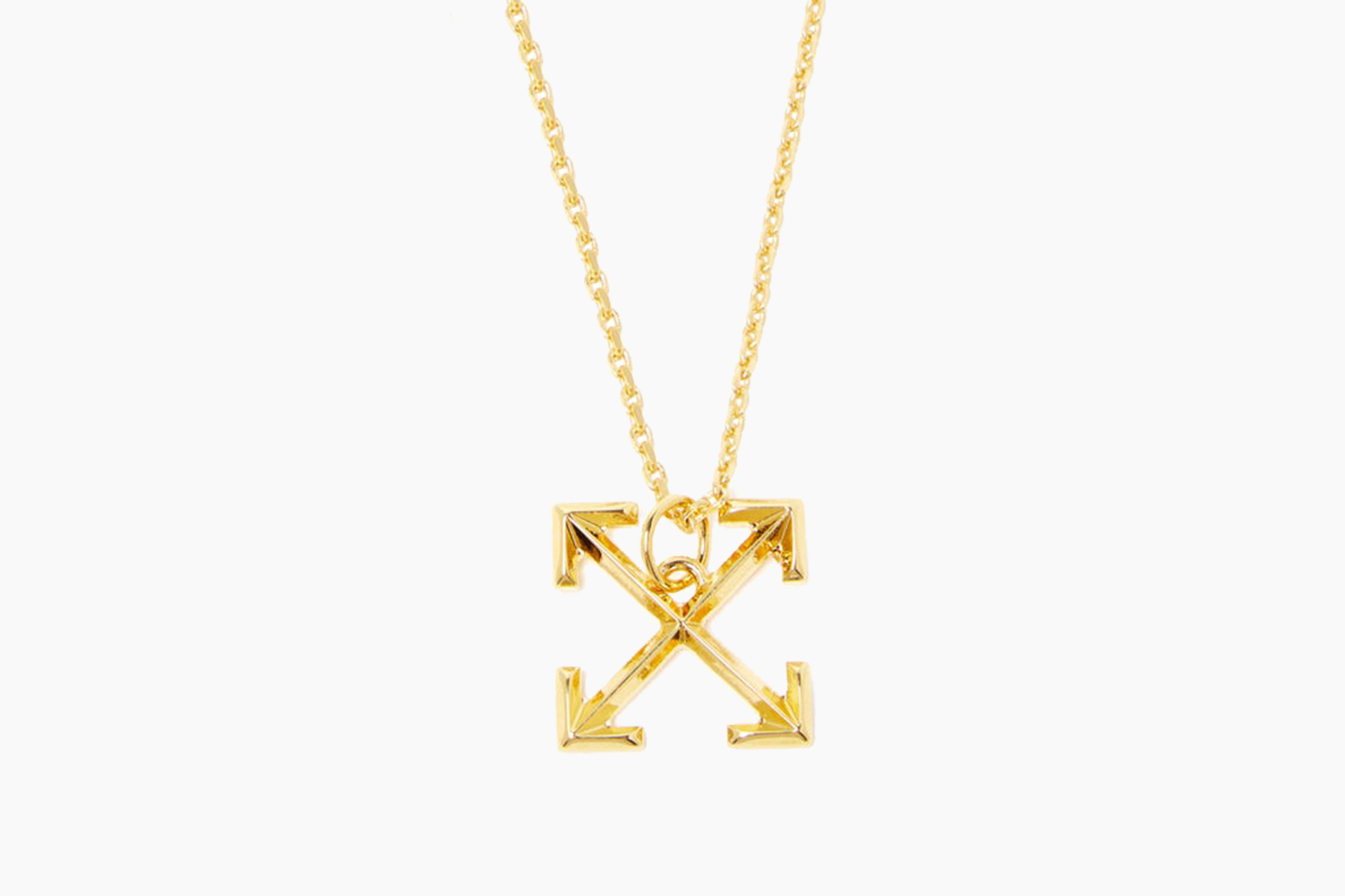Off-White Arrows Crystal-Embellished Necklace Gold/Multicolor