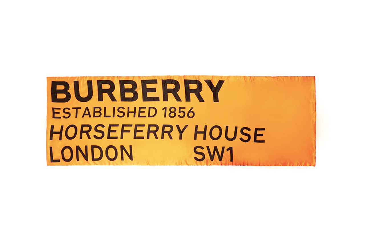 Burberry Logo Print Silk Puffer Scarf 
