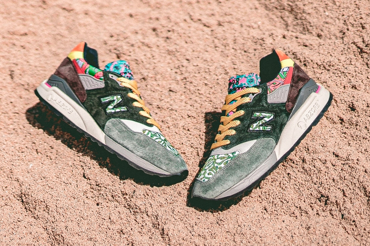 New Balance M997PAL M998AWK Made In USA multicolor black beige suede encap abzorb navajo americana hand made floral victorian 70s sneakers footwear 