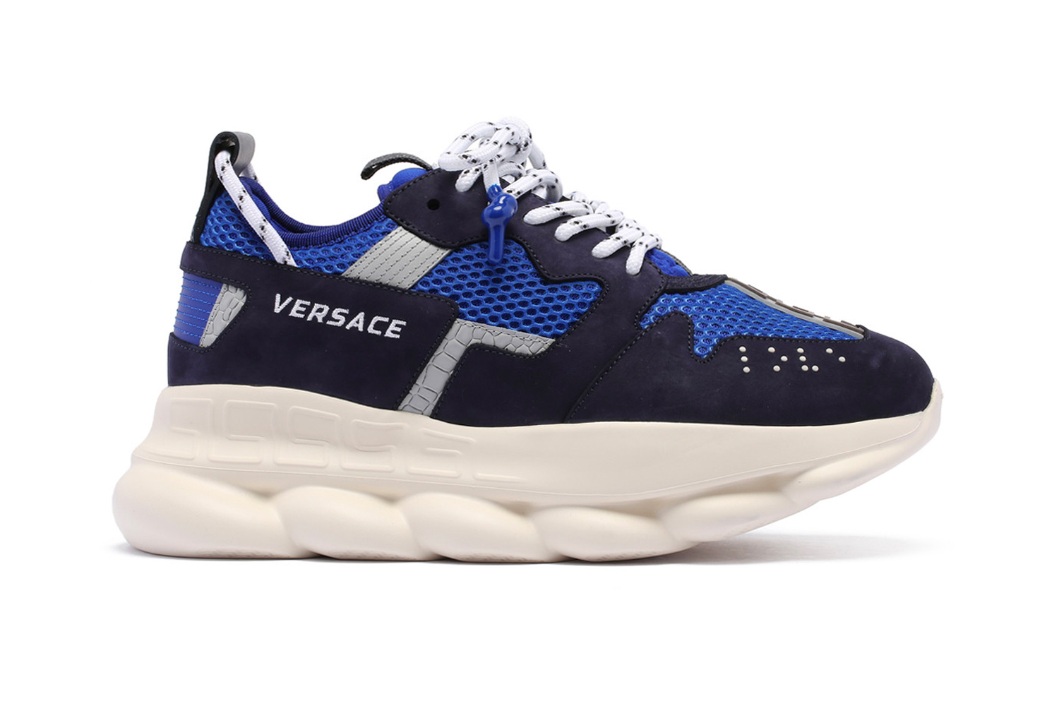 Nu al Wrok Of later Versace Chain Reaction 2 Sneakers Blue Release Info | Hypebeast