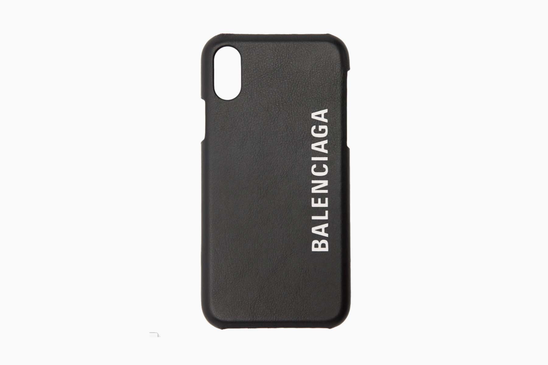 Balenciaga Logo Black Leather iPhone X/XS Case | Drops | Hypebeast