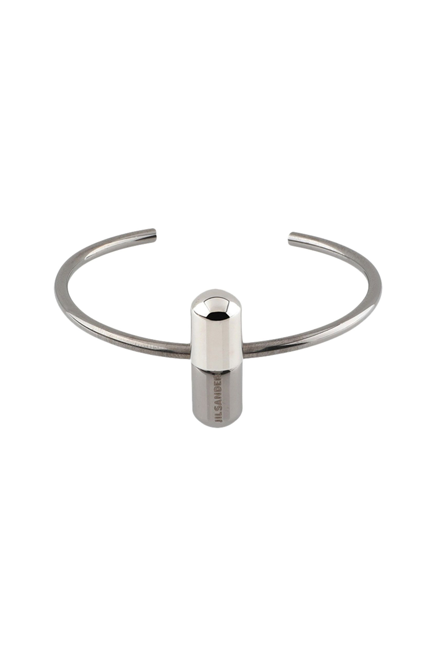 Jil Sander logo-engraved cuff bracelet - Silver