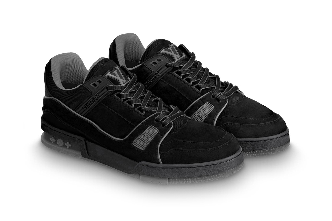 Louis Vuitton grey Suede Lv Trainer Sneakers